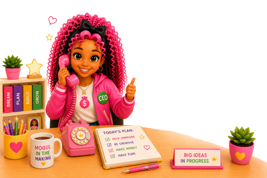 Mulani Moneybags waving hello and inviting you to get in touch